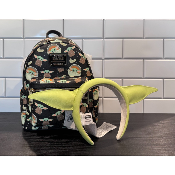 Disney Parks x Loungefly Star Wars Mandalorian Grogu and Grogu Ears NWT main image 4